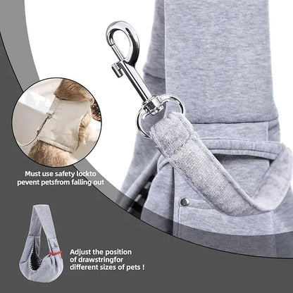 Reversible Small and Medium Pet Carrier Sling Bag with Storage Pocket - Hands-Free Dog and Cat Travel Harness for Daily Use