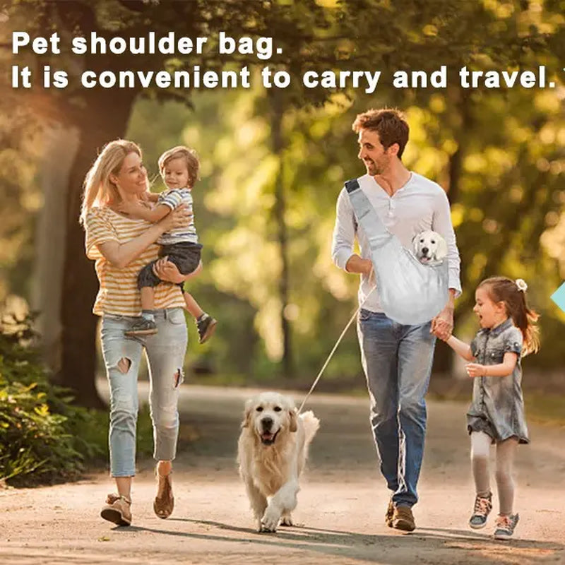 Reversible Small and Medium Pet Carrier Sling Bag with Storage Pocket - Hands-Free Dog and Cat Travel Harness for Daily Use